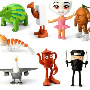 8Pcs Italian Brainrot Action Figures,Tralalero Travala Toy Set Tralalero Travala,Tung Tung Tung Sahur, Brr Brr Patapim - Brainrot fidget Toys,Decorations Gifts for Office Room Figurine Decor (8PCS-H)