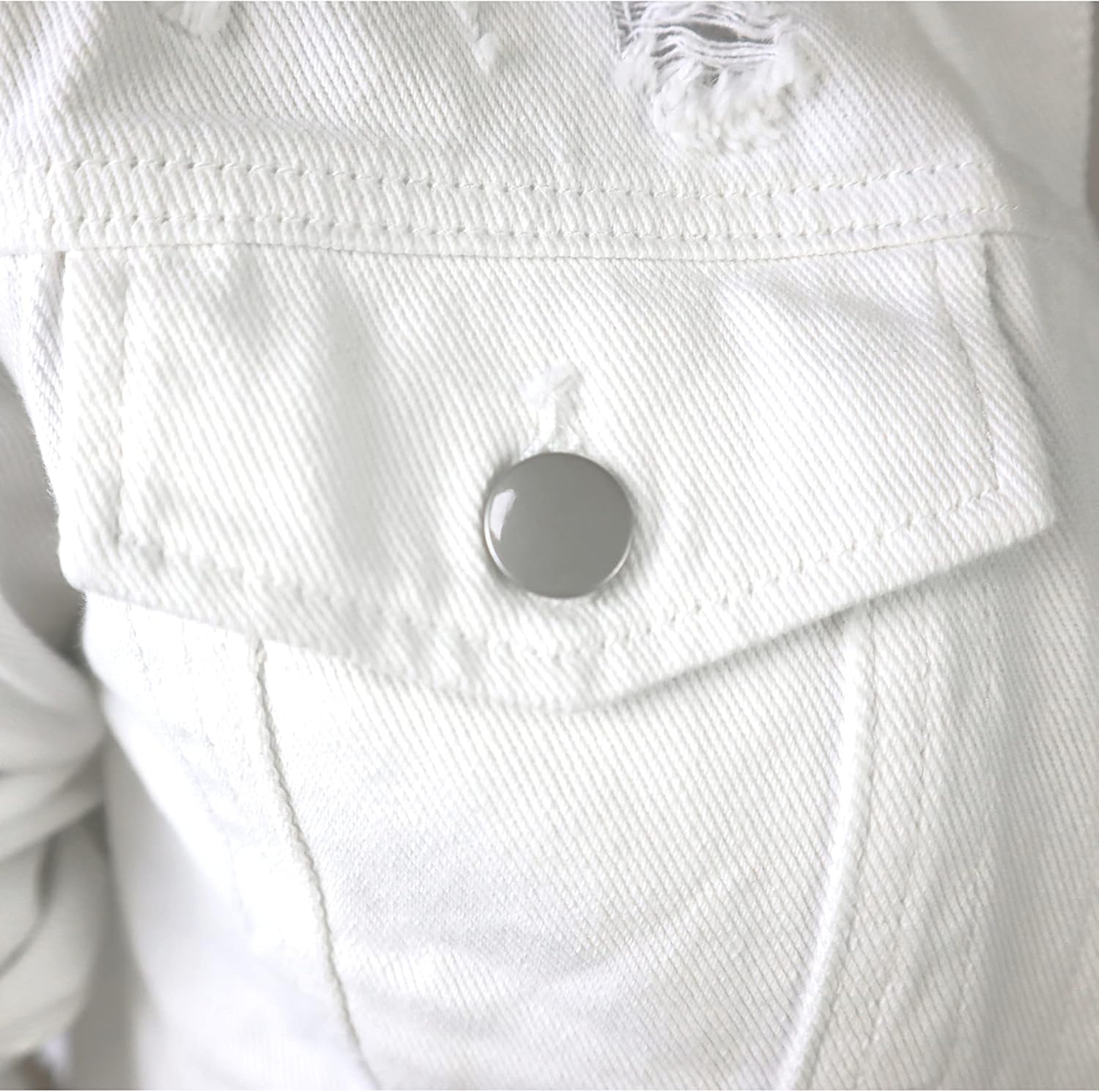 AMEBELLE Jean Jacket for Women Long Puff Sleeve Distressed Crop Denim Jackets Top - Image 3