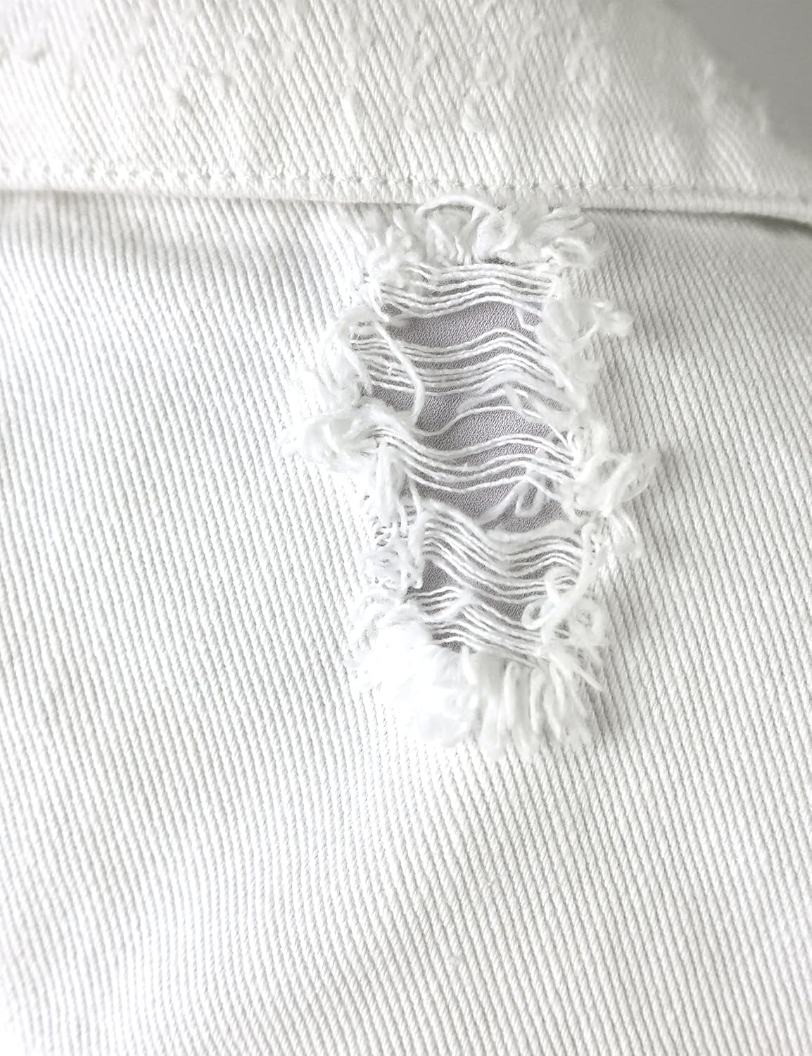 AMEBELLE Jean Jacket for Women Long Puff Sleeve Distressed Crop Denim Jackets Top - Image 5