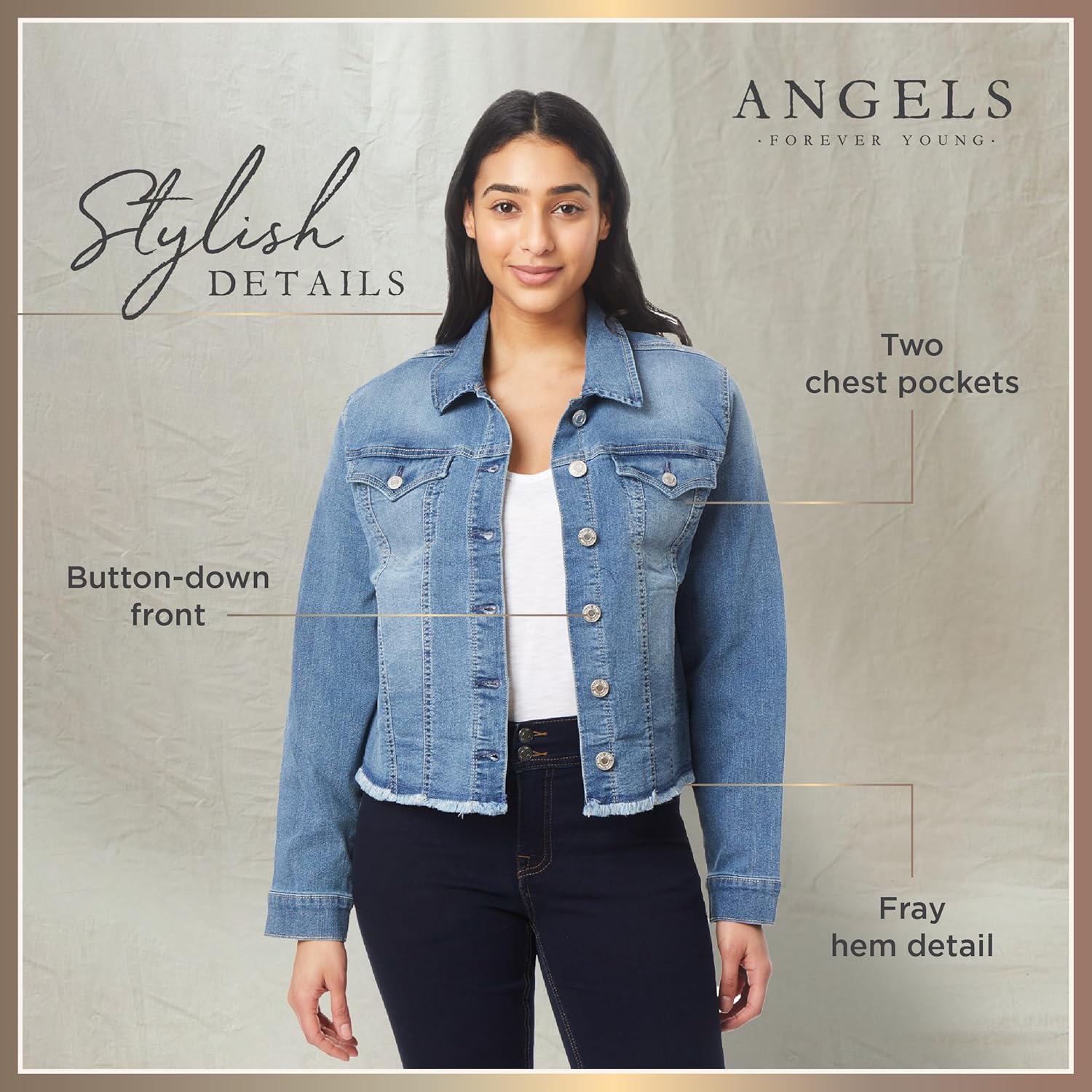 Angels Forever Young Women's Signature Denim Jacket - Image 5