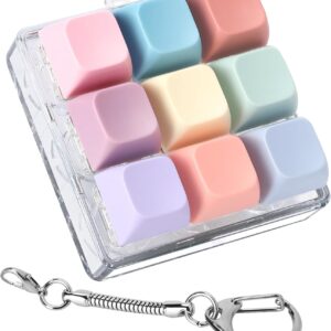 Axlksia Keyboard Fidget Toy, Fidget Clicker Keyboard Fidget Keychain, Button Fidget Gifts for Adults to Relieve Stress and Pass Time (Style C)