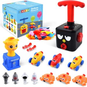 BAKAM Toddler Toys 3-4 for Boys Girls, Balloon Launcher & Powered Car Set, Fun Toddlers STEM Toy Balloon Pump Cars Racer Kit for Kids 3-5 (Bird)