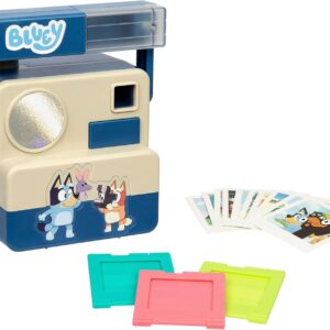 Bluey Chikit Chikit Pretend Camera, Role Play Toy Camera for Kids with 10 Photo Cards, 3 Pop-Out Film Cartridges, Toddler Toys Playset for Ages 3+