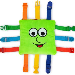 Buckle Toys - Buster Square - Learning Activity Toy - Develop Fine Motor Skills and Problem Solving - Toddler Travel Essential - Educational Classroom Must Have