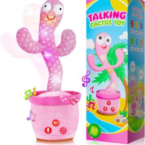 Dancing Talking Cactus Toy for Baby Toddler, Volume Adjustable, Mimicking, Recording, Singing English Songs, Tummy Time Toys –Baby Toys Girls Gifts