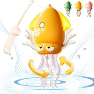 Dsyrvd Electric Dancing Squid Toy, Electric Automatic Obstacle Avoidance Squid, Auto-Avoid Crawling Dancing with LED Music Stress Relief Gift to Bring Endless Giggles (Yellow)