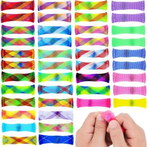 Fidget Toy 42 Pack Mixed Color Marble Mesh Fidget Toys,Stress Relieve Toy,Focus Enhance, Marble and Mesh Fidget Stress Relieve Toy for Kids Adults ADHD ADD Autism Halloween Decorations