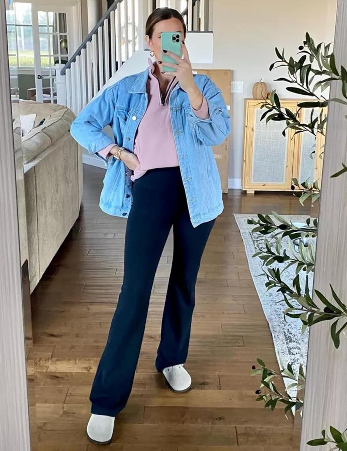 Gozoloma Women's Casual Loose Oversized Denim Jacket Long Sleeved Button Jean Jacket Coat Tops - Image 5