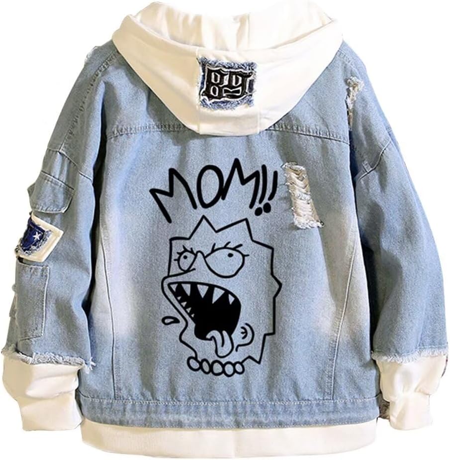 KPOP Rapper Denim Jacket Jeans Love Printed Fashion Sport Hip Hop Hoodie - Image 11