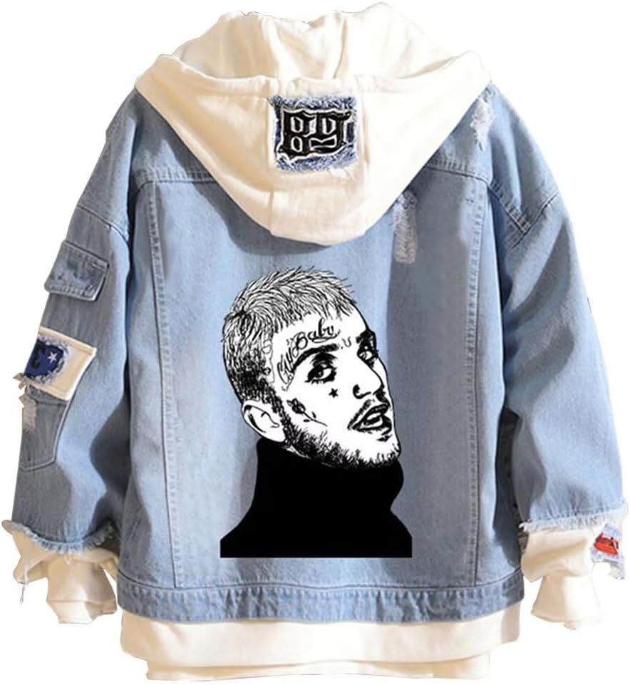 KPOP Rapper Denim Jacket Jeans Love Printed Fashion Sport Hip Hop Hoodie - Image 17