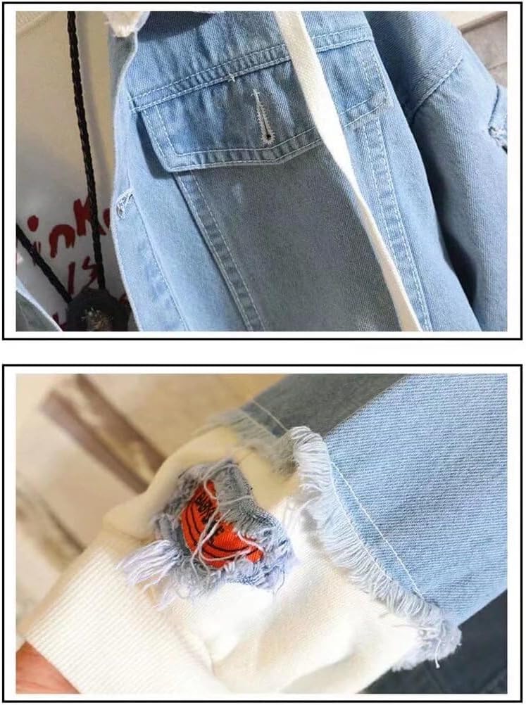 KPOP Rapper Denim Jacket Jeans Love Printed Fashion Sport Hip Hop Hoodie - Image 5