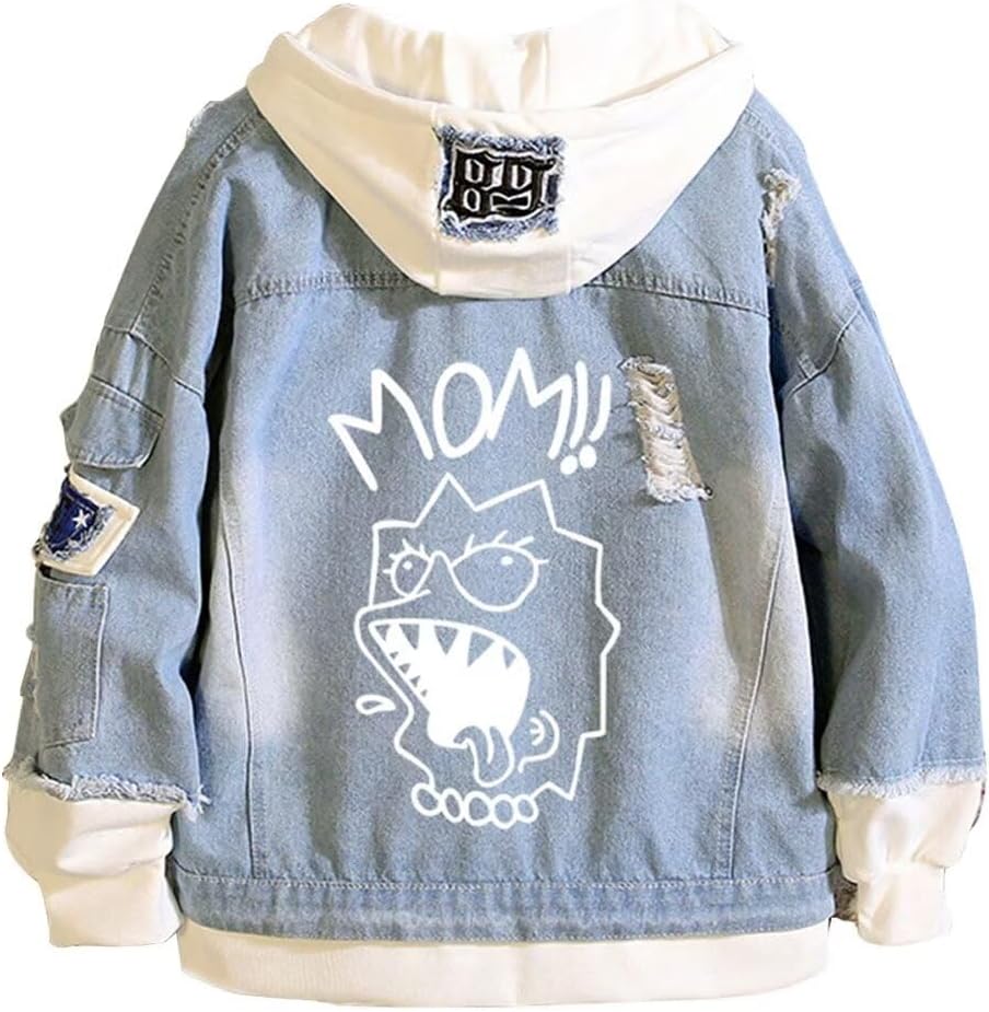 KPOP Rapper Denim Jacket Jeans Love Printed Fashion Sport Hip Hop Hoodie - Image 12