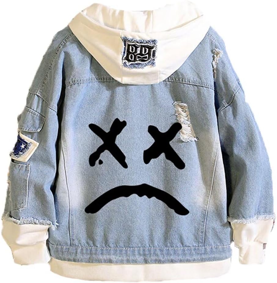 KPOP Rapper Denim Jacket Jeans Love Printed Fashion Sport Hip Hop Hoodie - Image 24