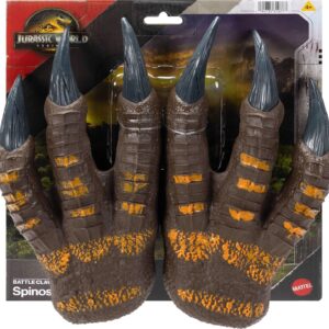 Mattel Jurassic World Rebirth Spinosaurus Battle Claws, Dinosaur Soft Plastic Role Play Handwear, 10.8-Inch Long Costume Pair, Stretchy Strap