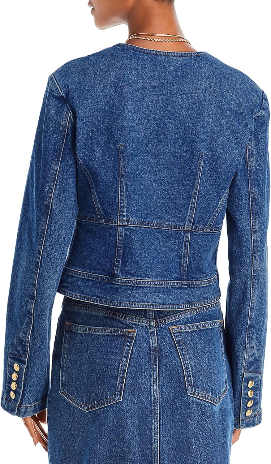 Nitzana Women's Cropped Denim Jacket Long sleeve Button Down Fall Winter Jean Jackets Coats with Pockets Trendy 2025 - Image 2