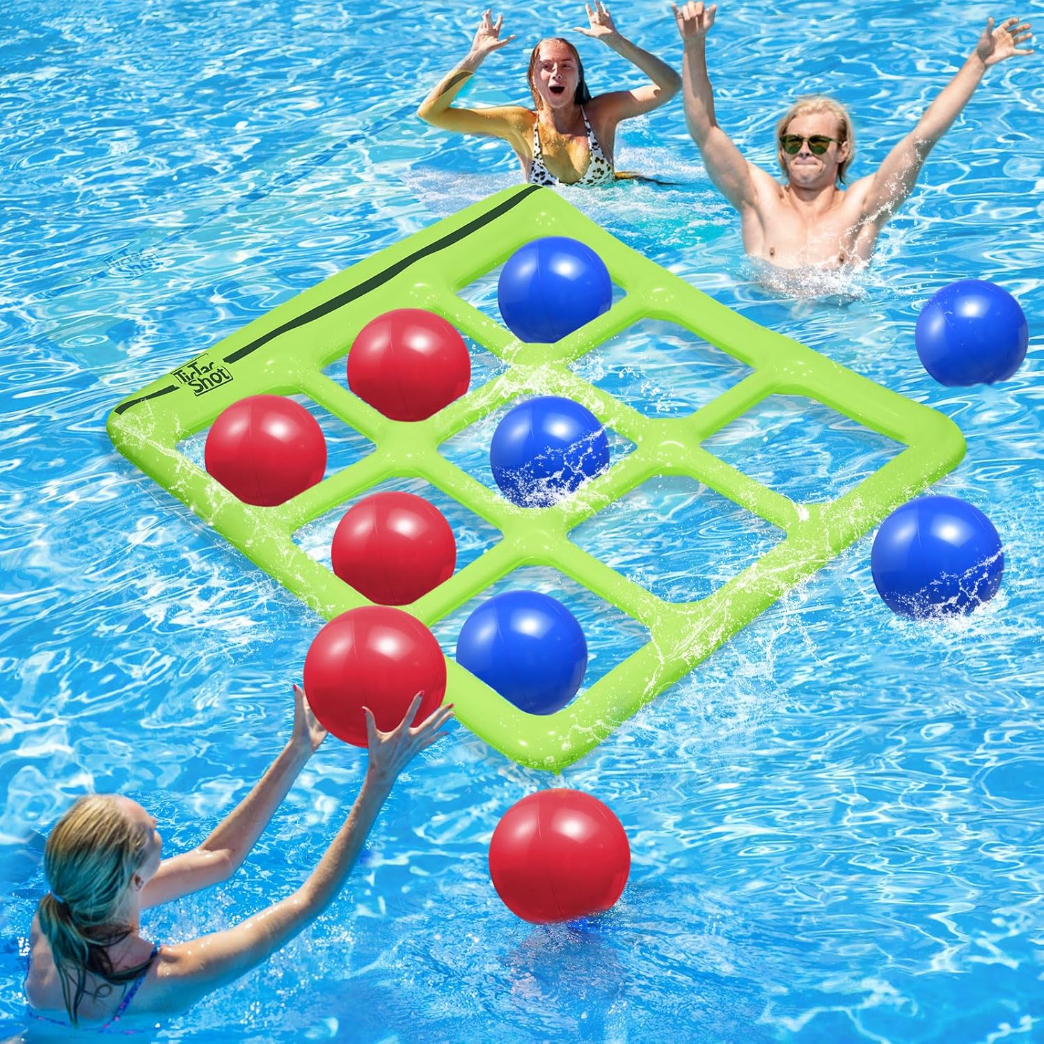 Pool Toys Games Set- Tic-Tac-Toe Inflatable Pool Toy with 10 Balls - for Adults Teens Kids 2-10 Players - Image 9
