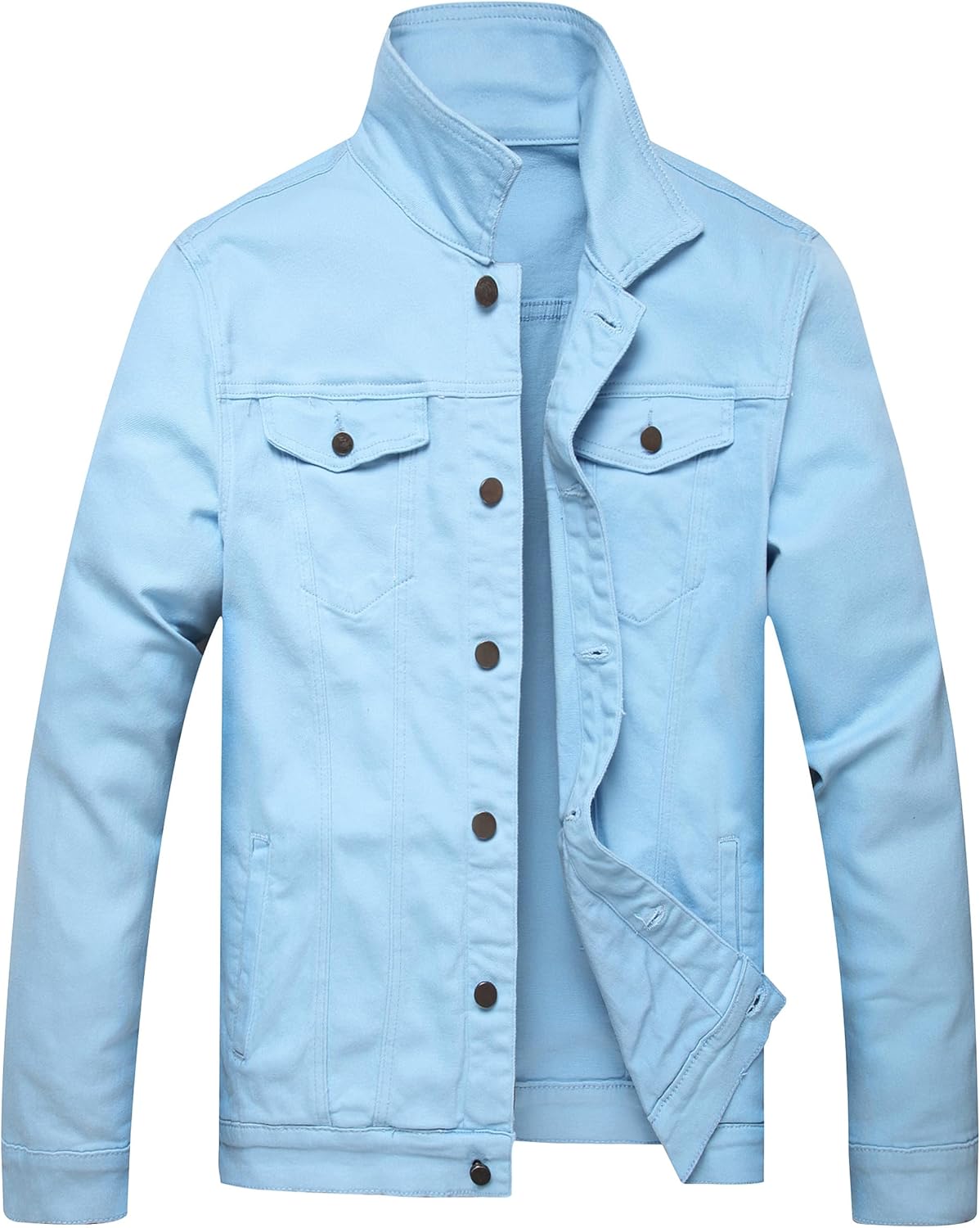 RANMCC Jean Jacket for Men Slim Fit Ripped Denim Jacket Coat - Image 11