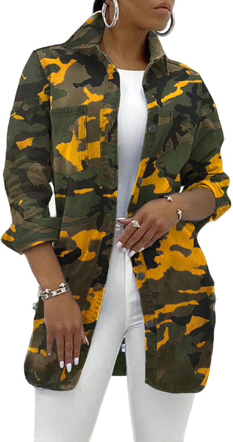 SeNight Women's Jean Jacket Long Sleeve Classic Distressed Fray Hem Tassels Denim Trucker Jackets - Image 15