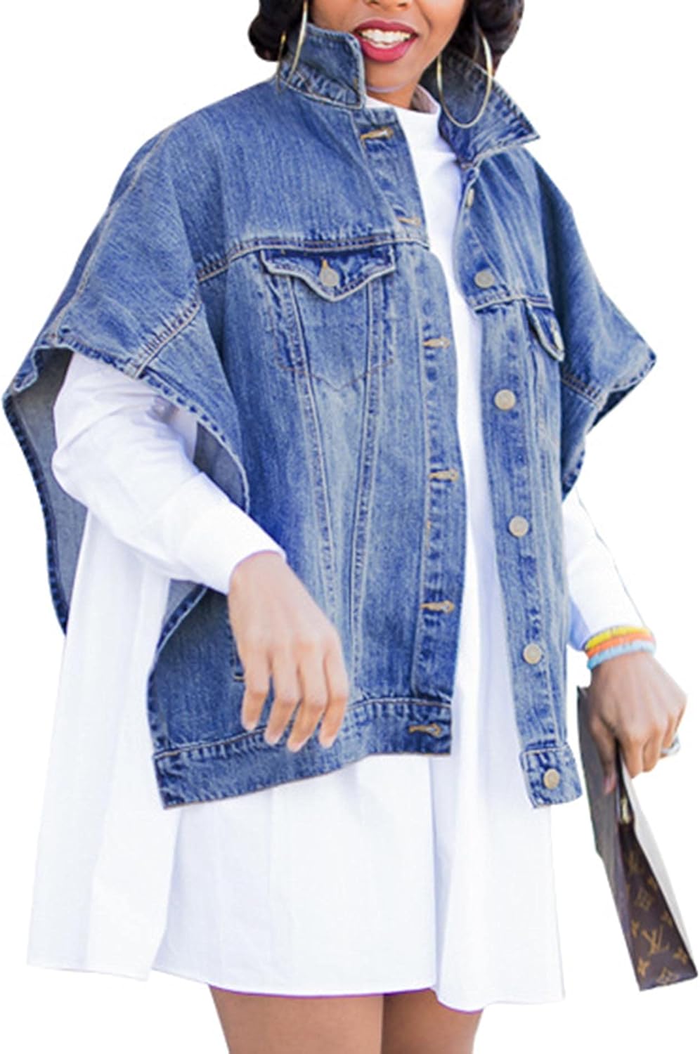 SOMTHRON Women's Distressed Denim Jeans Outfits Coat Spring Fall Ripped Jeans Outerwear Denim Jacket - Image 17