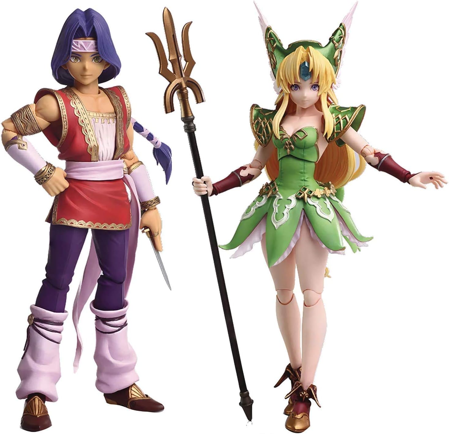 Square Enix Trials of Mana: Hawkeye & Riesz Bring Arts Action Figure Set, Multicolor