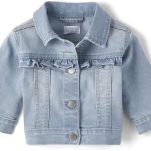 The Children's Place baby girls Ruffle Denim Jacket