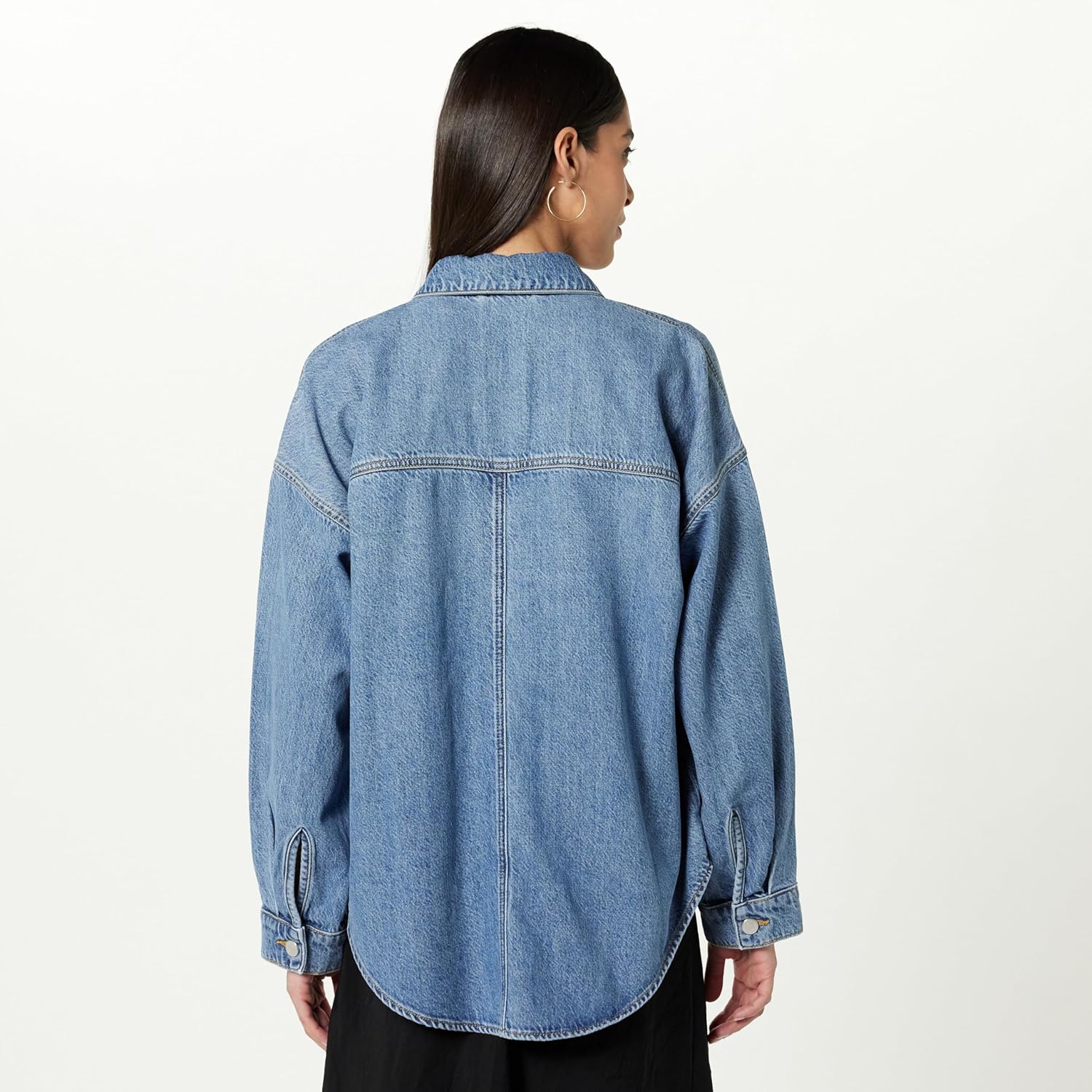 The Drop Women's Pilar Long Denim Shirt Jacket - Image 2