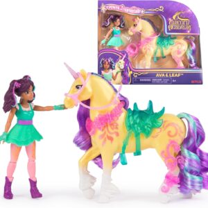Unicorn Academy, Ava & Leaf Power of Friendship Set with Translucent Saddle & 2 Power Accessories, Dolls & Unicorn Toys for Girls Ages 4 and up