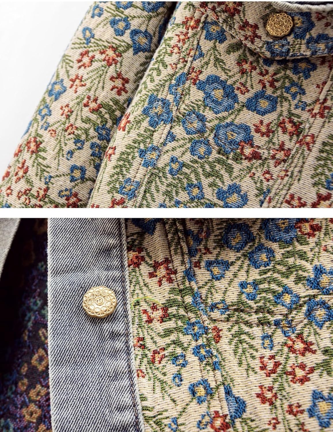 Unilexi Womens Peter pan Collar Embroidered Jean Jackets Long Sleeve Jacquard Versatile Denim Jackets - Image 5