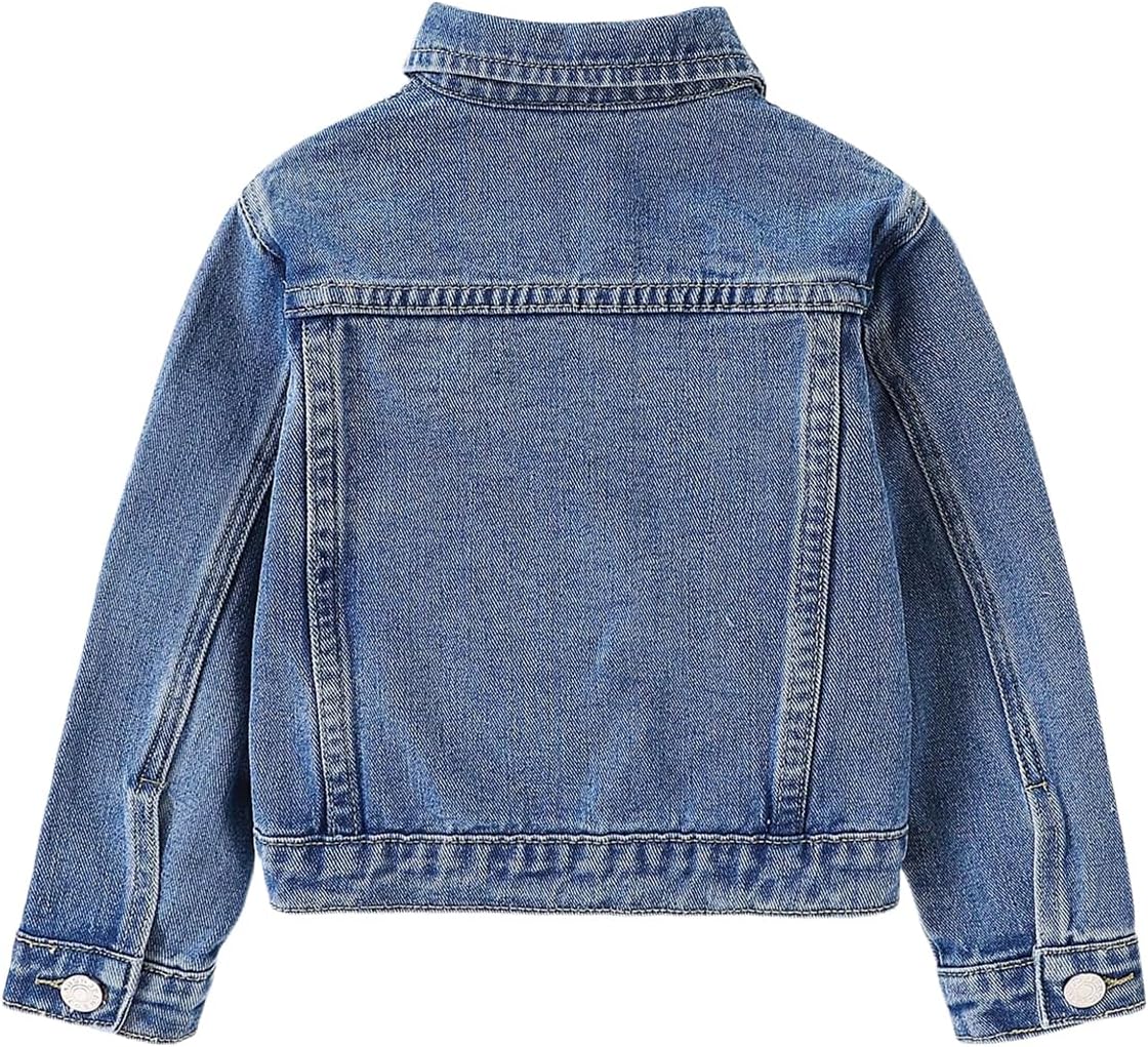 Verdusa Girl's Jean Jacket Cute Embroidery Denim Jacket Long Sleeve Button Down Spring Fall Outerwear - Image 2