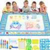 Water Doodle Mat - Kids Painting Writing Color Doodle Drawing Mat Toy Bring Magic Pens Educational Toys Birthday Christmas Gifts for 3 4 5 6 7 8 Years Old Boys Girls, 60 x40 Inche - Alphabe
